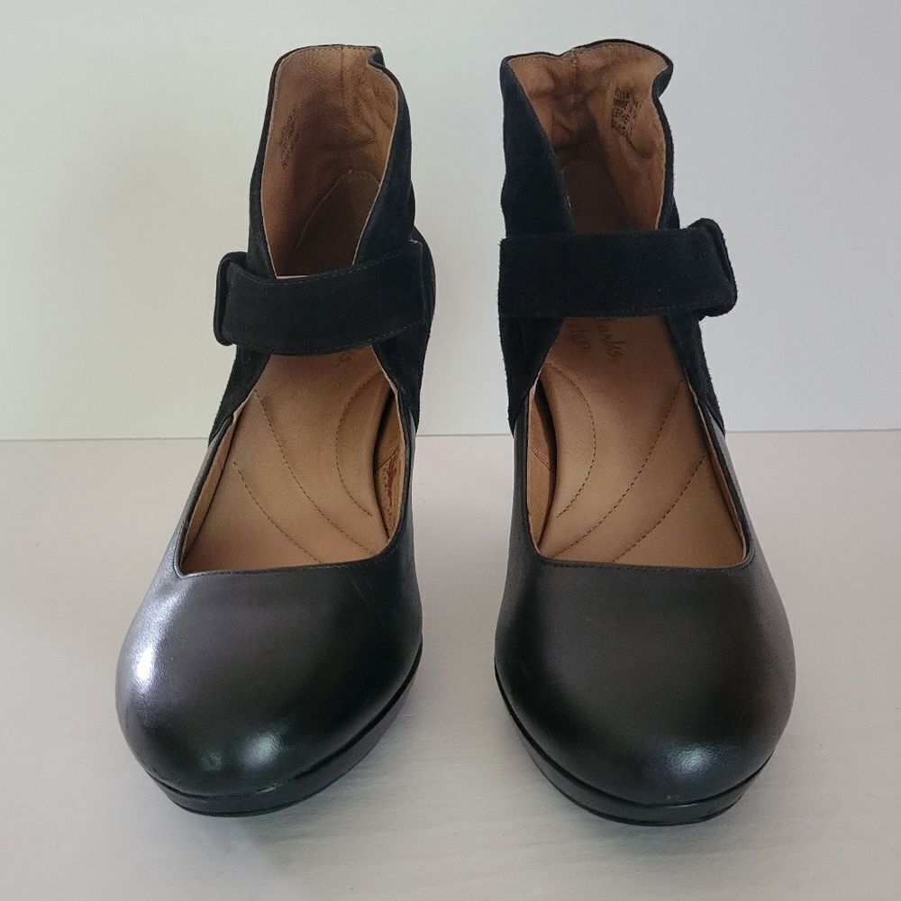 Clarks Indigo Black Wessex Cross Heel Shoes - Picture 4 of 15